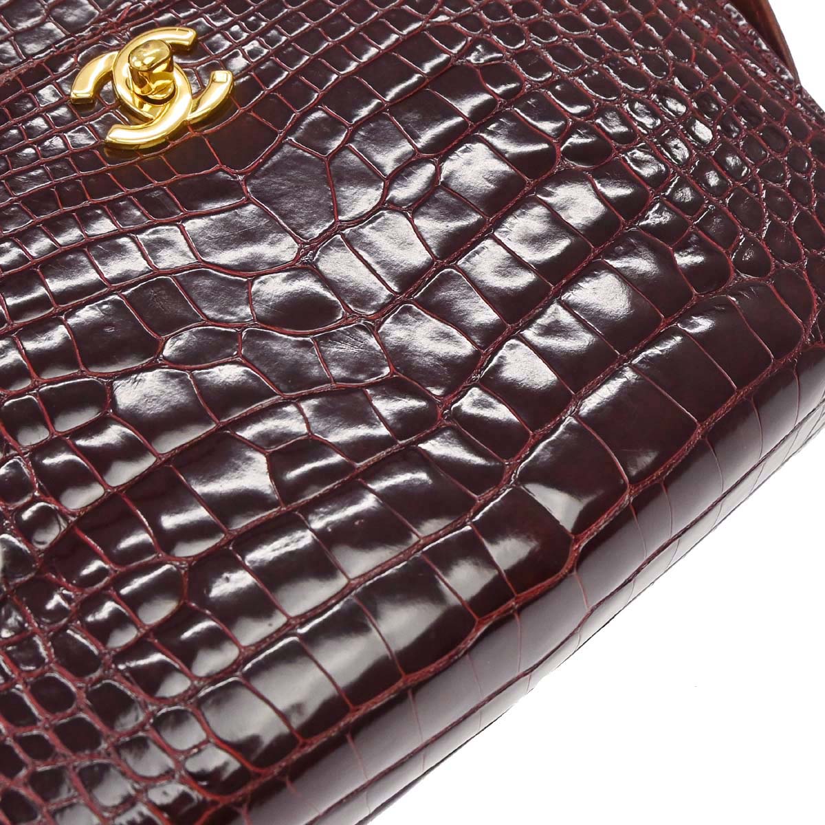 Chanel * 1996-1997 Bordeaux Crocodile Handbag
