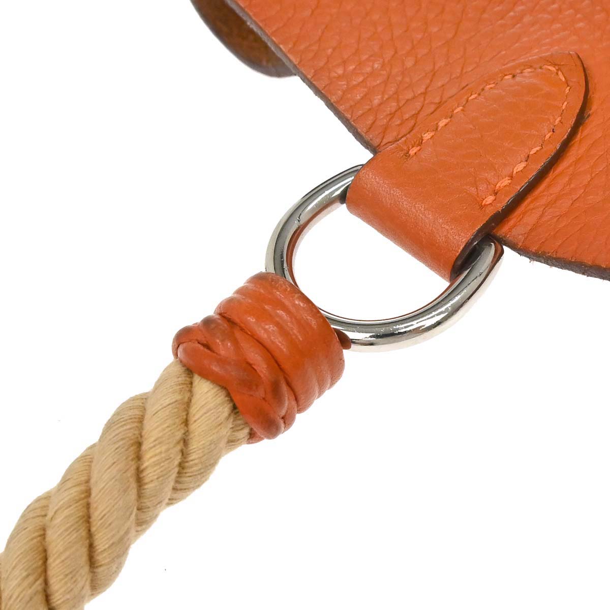 Hermes 2005 Orange Taurillon Clemence Mangeoire PM Handbag