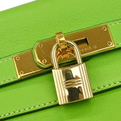 Hermes 1996 Apple Green Gulliver Kelly 32 Retourne 2way Shoulder Handbag