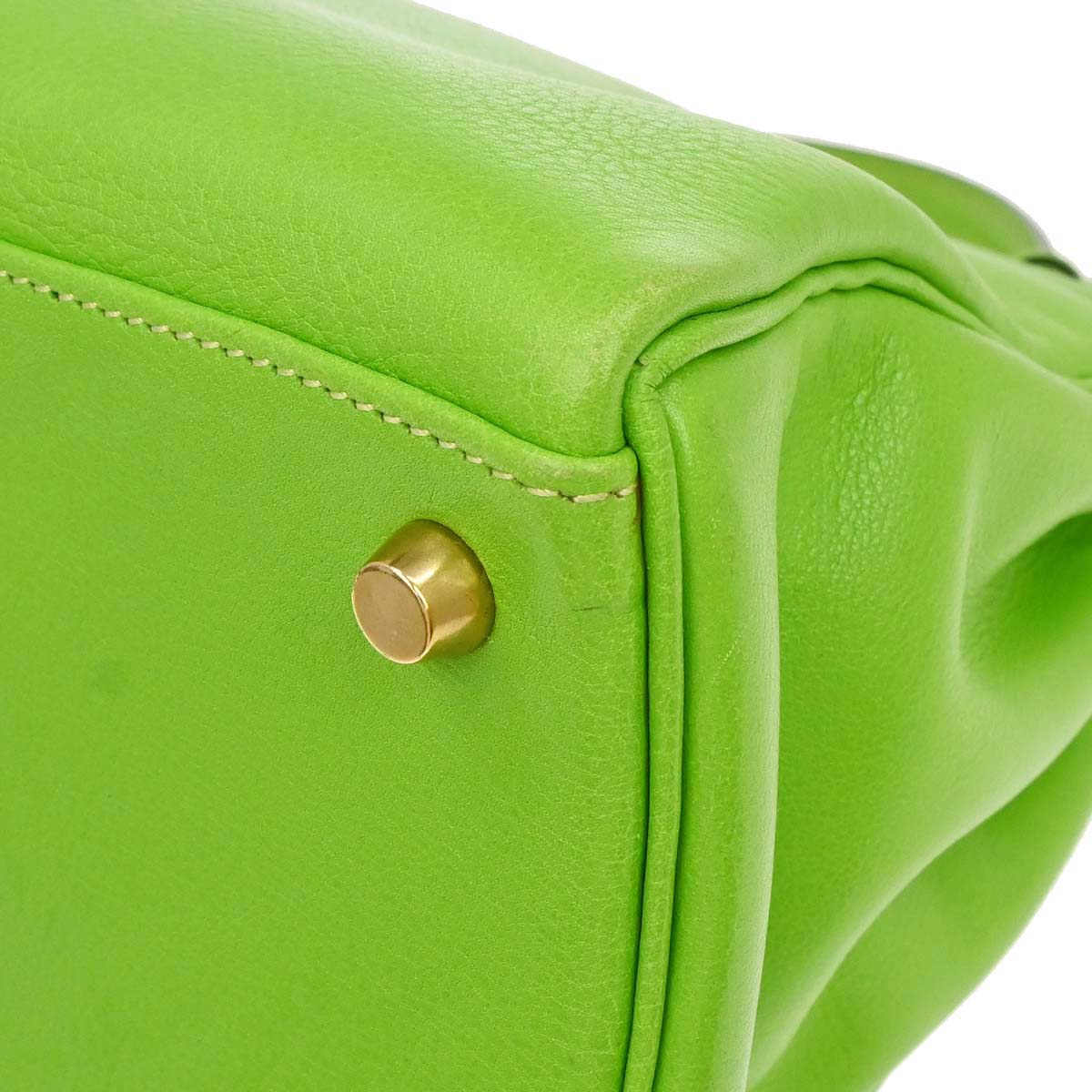 Hermes 1996 Apple Green Gulliver Kelly 32 Retourne 2way Shoulder Handbag