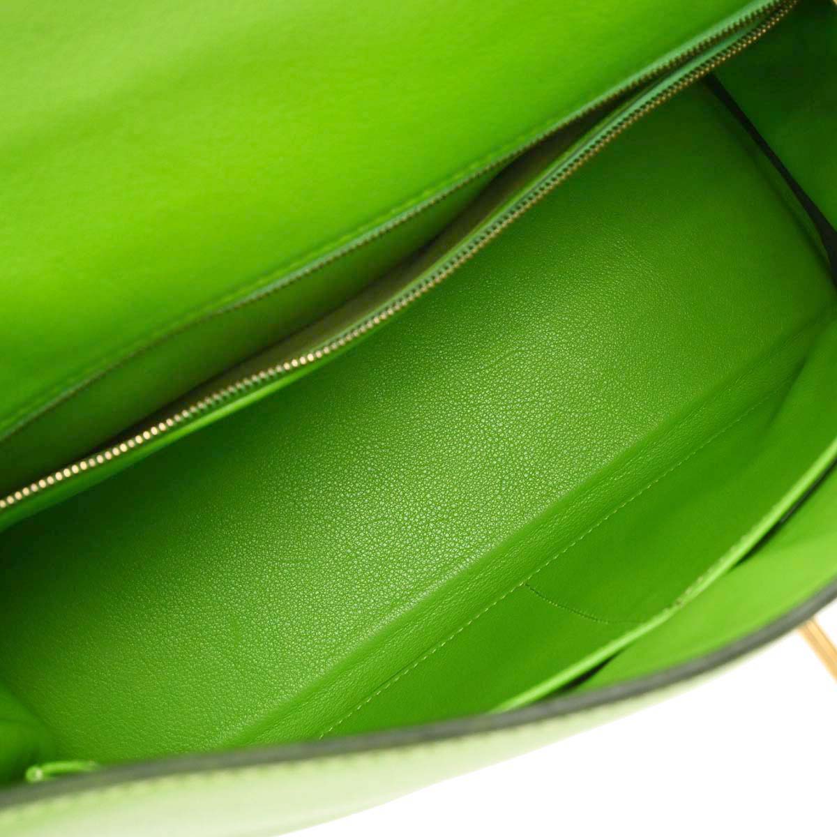 Hermes 1996 Apple Green Gulliver Kelly 32 Retourne 2way Shoulder Handbag