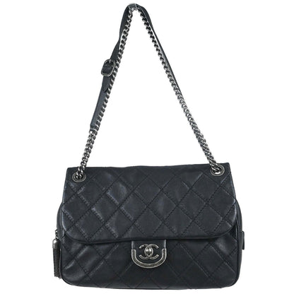 Chanel 2013-2014 Black Calfskin Paris-Edinburgh Jumbo Coco Sporran Shoulder Bag