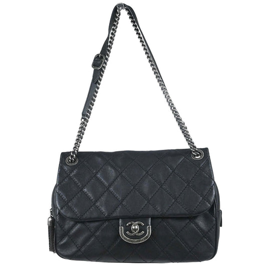 Chanel 2013-2014 Black Calfskin Paris-Edinburgh Jumbo Coco Sporran Shoulder Bag