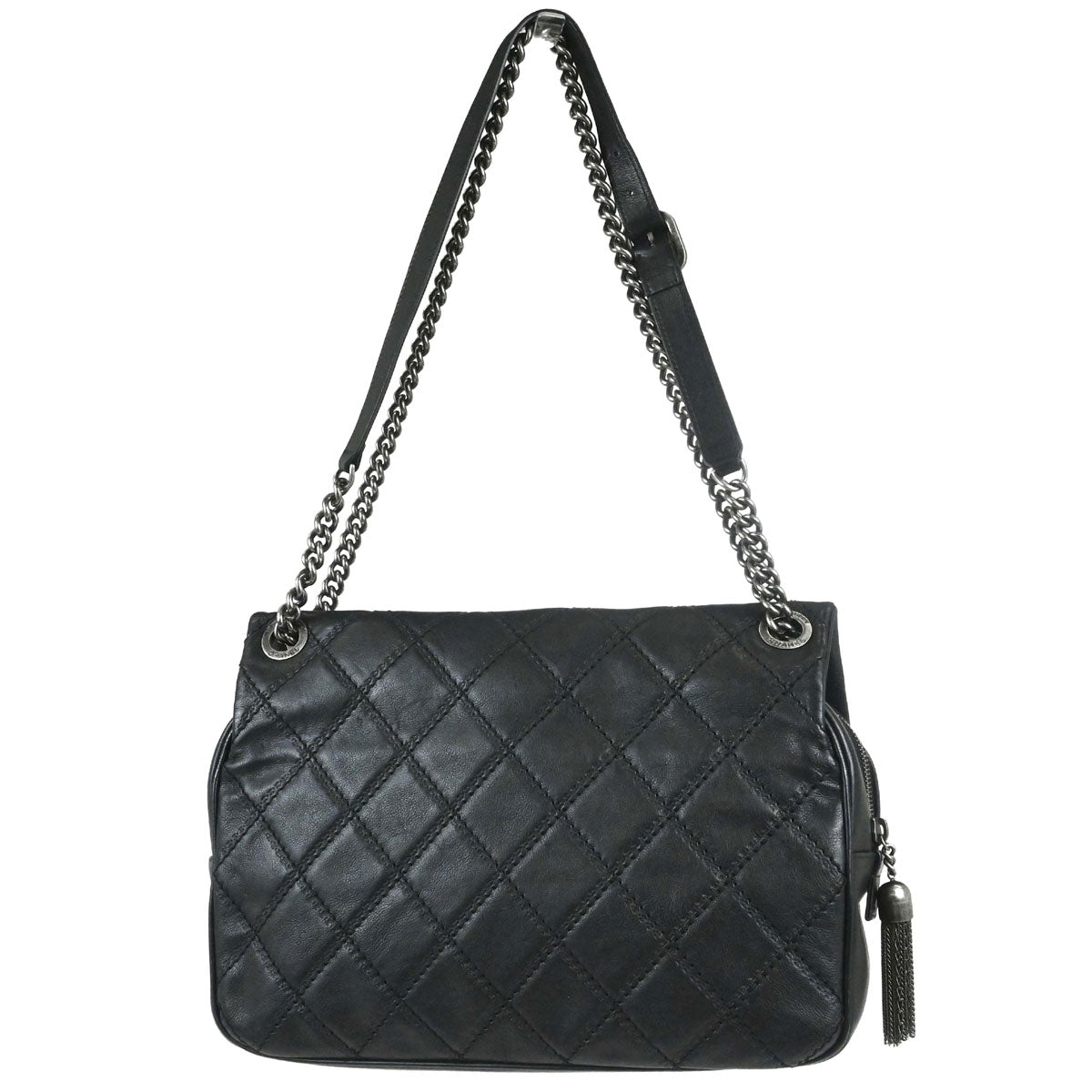 Chanel 2013-2014 Black Calfskin Paris-Edinburgh Jumbo Coco Sporran Shoulder Bag