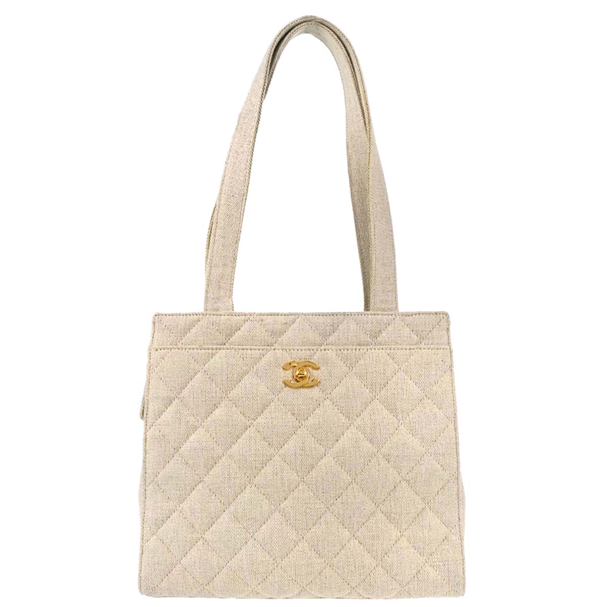 Chanel 1997-1999 Beige Canvas Tote Handbag