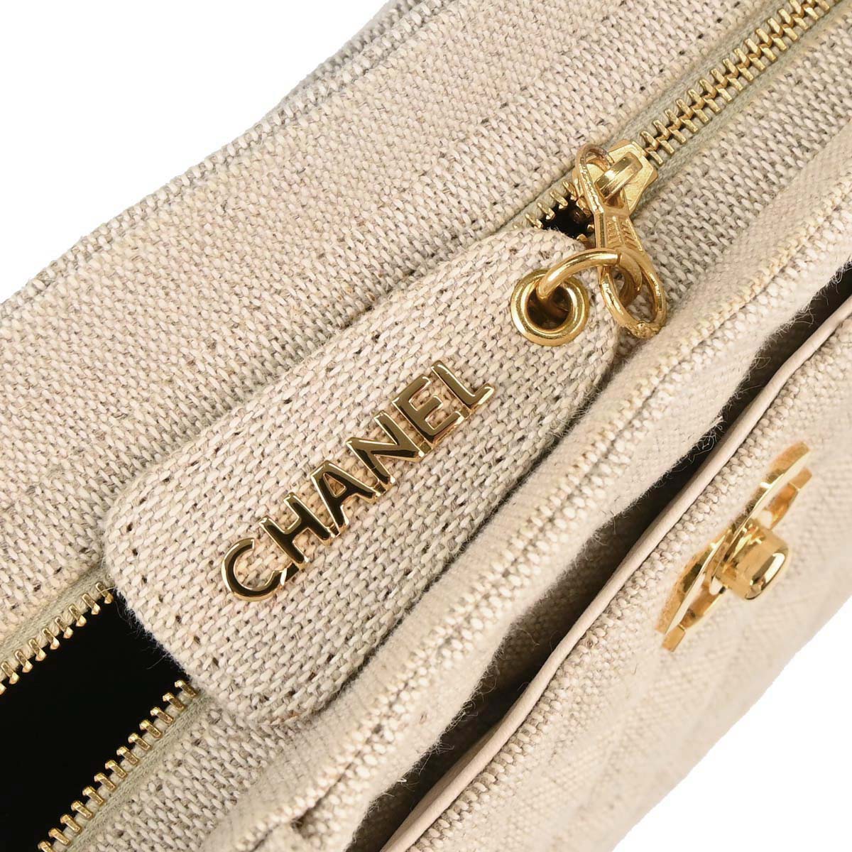 Chanel 1997-1999 Beige Canvas Tote Handbag