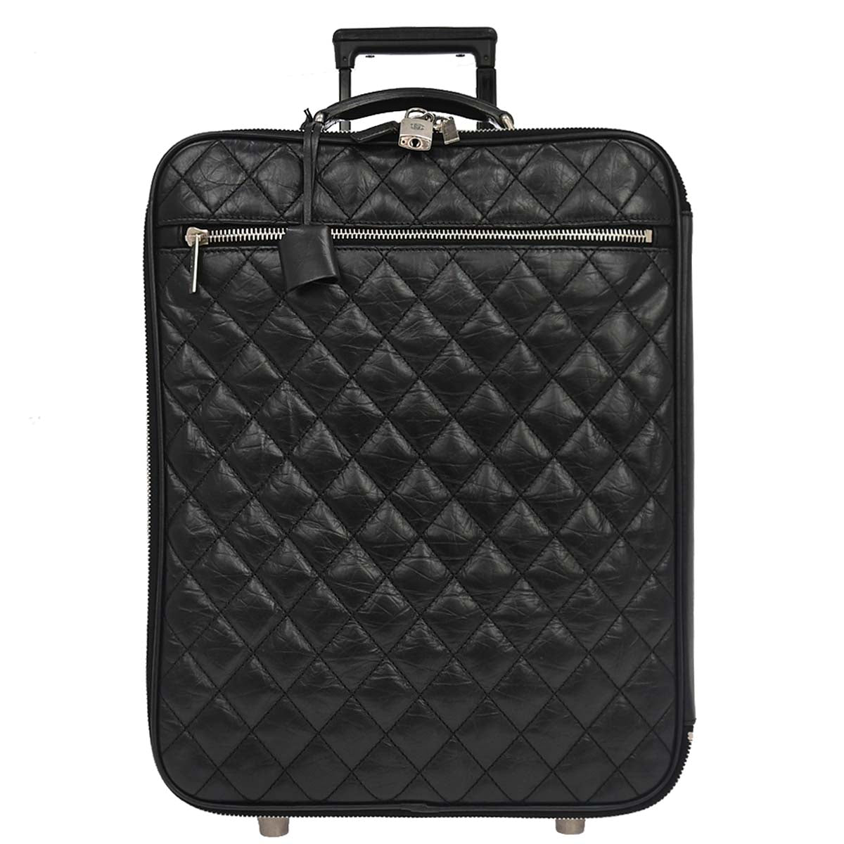 Chanel 2005-2006 Black Calfskin Paris New York Carry-On Rolling Luggage