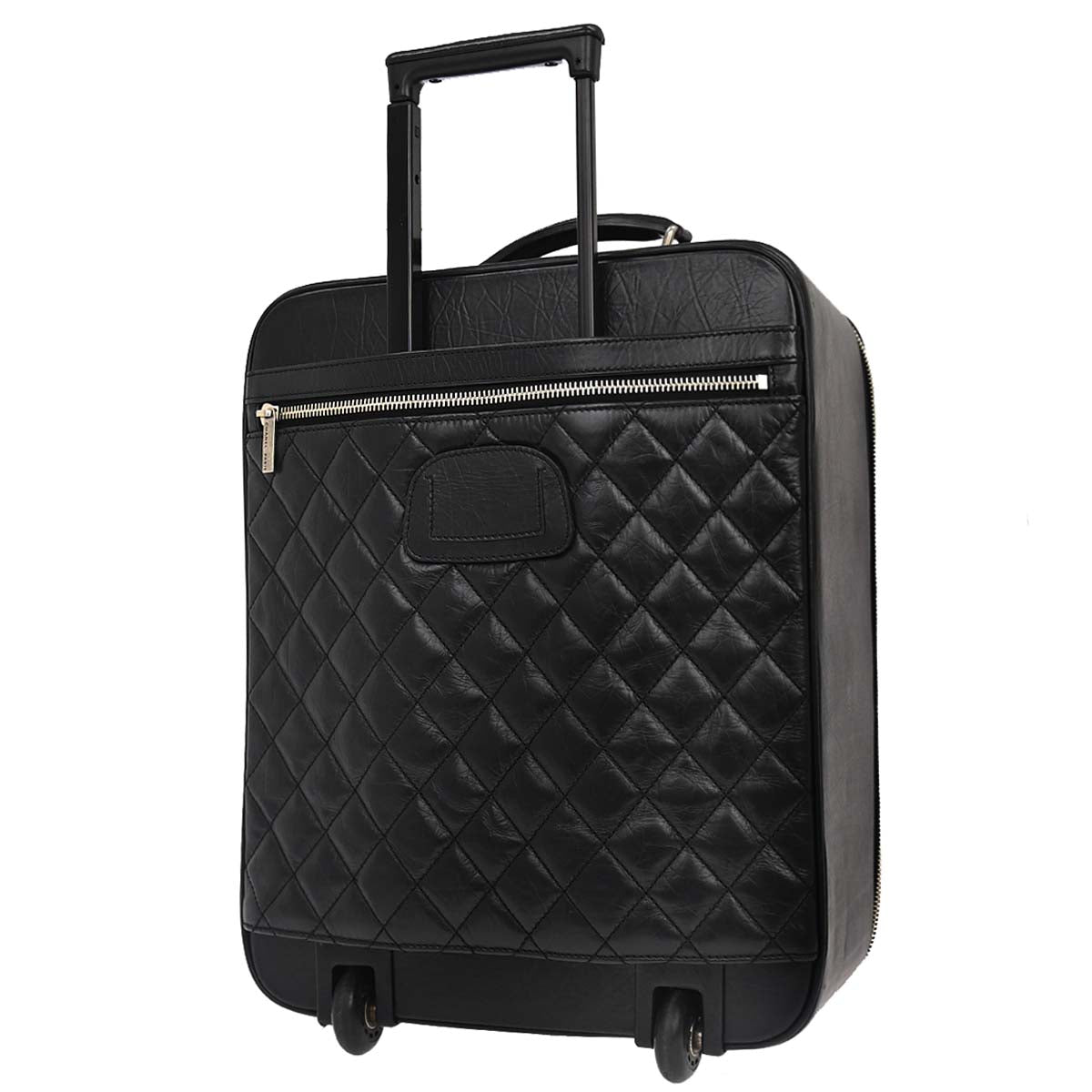 Chanel 2005-2006 Black Calfskin Paris New York Carry-On Rolling Luggage