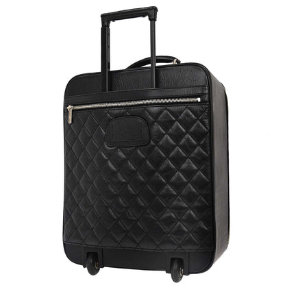 Chanel 2005-2006 Black Calfskin Paris New York Carry-On Rolling Luggage