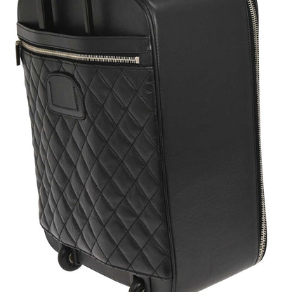 Chanel 2005-2006 Black Calfskin Paris New York Carry-On Rolling Luggage