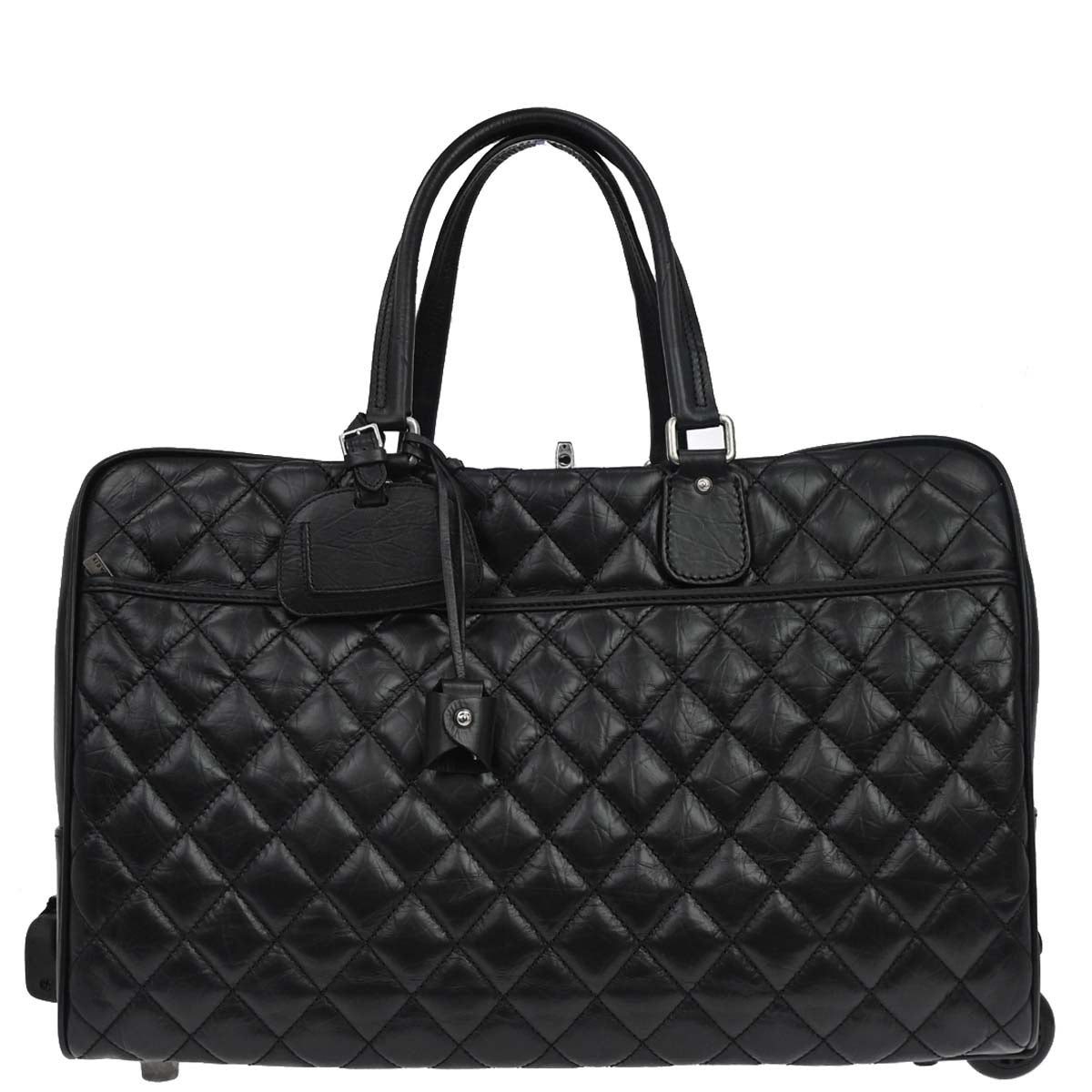 Chanel 2005-2006 Black Calfskin Paris-New York Trolley Carry-On Luggage