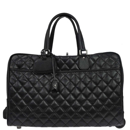 Chanel 2005-2006 Black Calfskin Paris-New York Trolley Carry-On Luggage