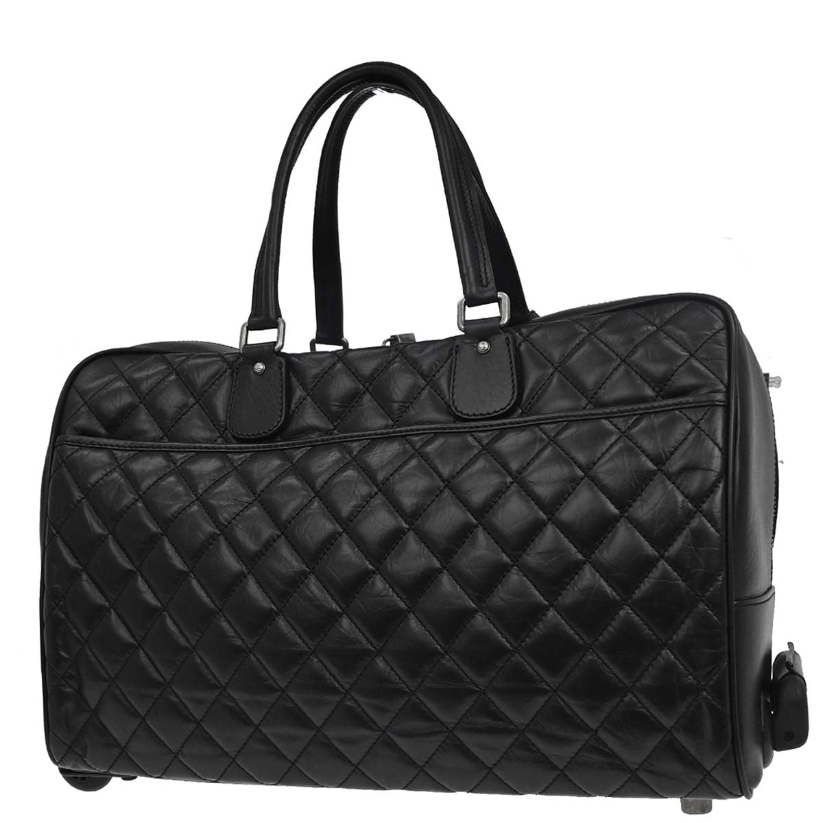 Chanel 2005-2006 Black Calfskin Paris-New York Trolley Carry-On Luggage