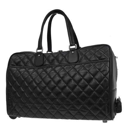 Chanel 2005-2006 Black Calfskin Paris-New York Trolley Carry-On Luggage