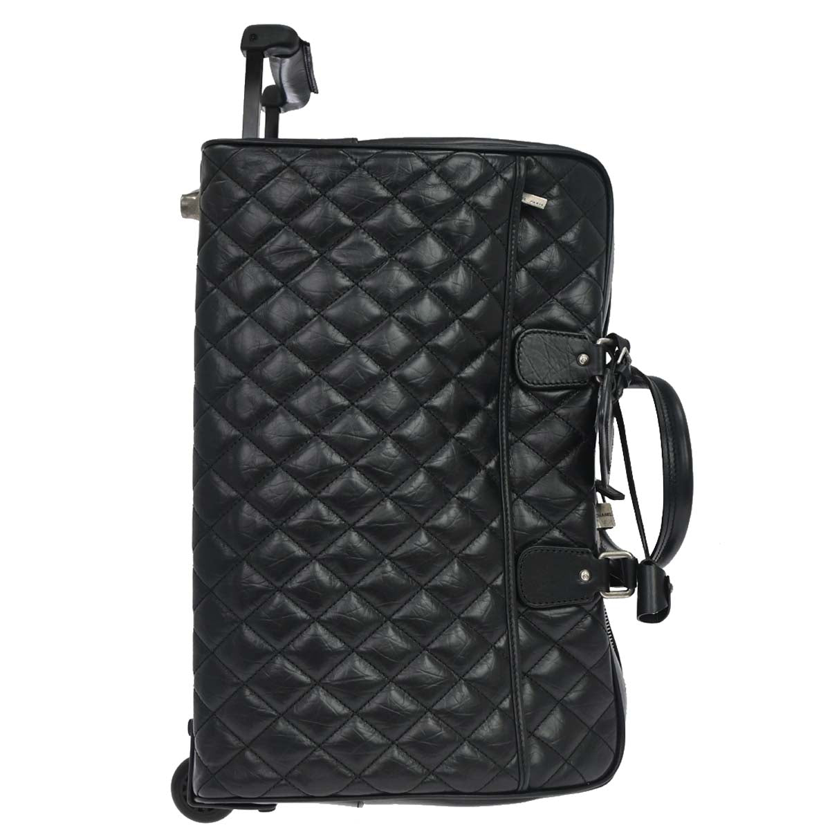 Chanel 2005-2006 Black Calfskin Paris-New York Trolley Carry-On Luggage