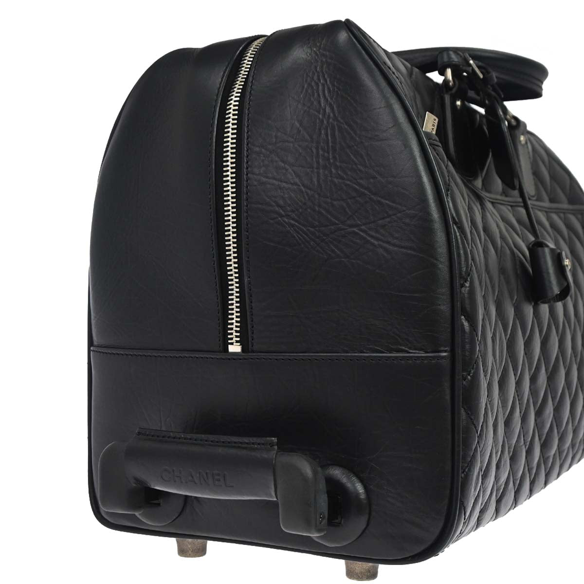 Chanel 2005-2006 Black Calfskin Paris-New York Trolley Carry-On Luggage