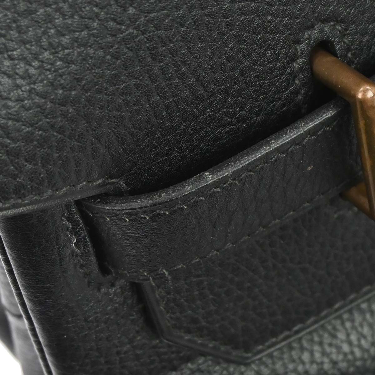 Hermes 1999 Black Ardennes Haut a Courroies 40 Handbag