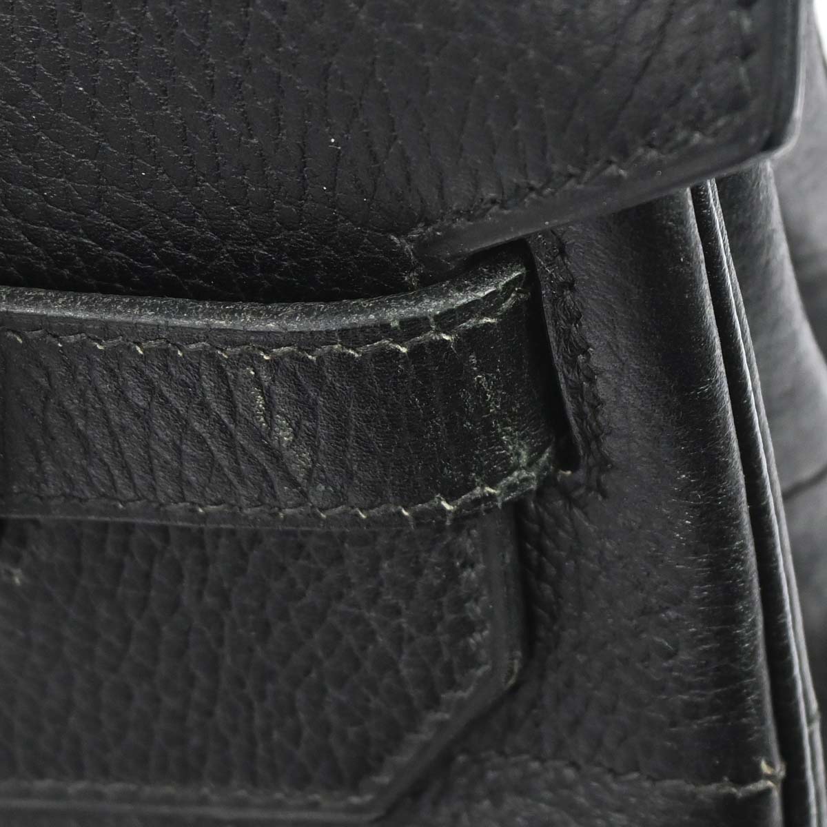 Hermes 1999 Black Ardennes Haut a Courroies 40 Handbag