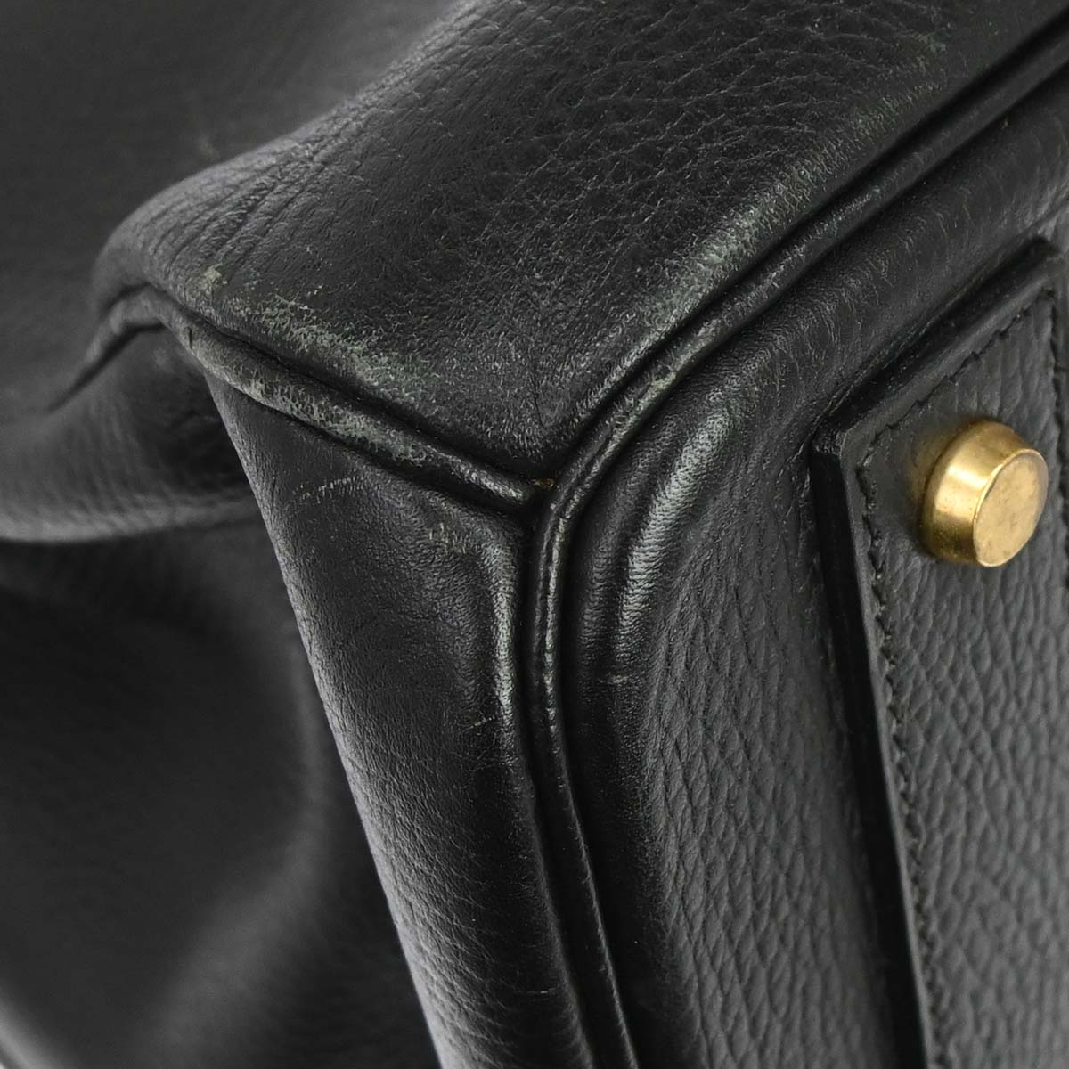 Hermes 1999 Black Ardennes Haut a Courroies 40 Handbag