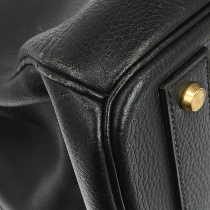 Hermes 1999 Black Ardennes Haut a Courroies 40 Handbag