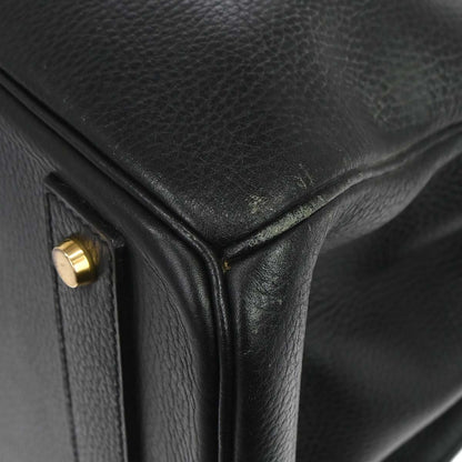 Hermes 1999 Black Ardennes Haut a Courroies 40 Handbag