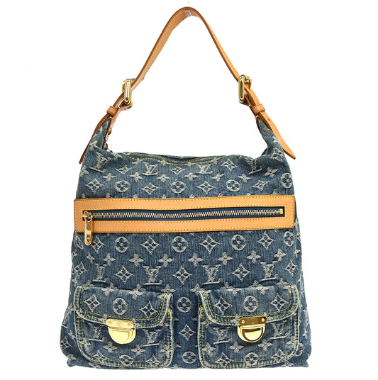 Louis Vuitton 2005 Monogram Denim Baggy GM Shoulder Bag M95048