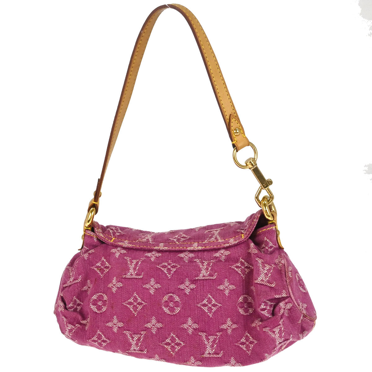 Louis Vuitton 2006 Pink Monogram Denim Mini Pleaty Handbag M95216