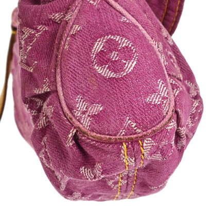 Louis Vuitton 2006 Pink Monogram Denim Mini Pleaty Handbag M95216
