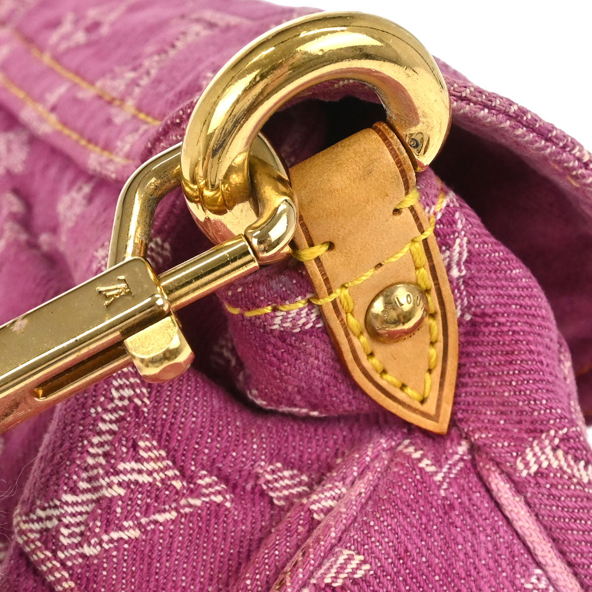 Louis Vuitton 2006 Pink Monogram Denim Mini Pleaty Handbag M95216