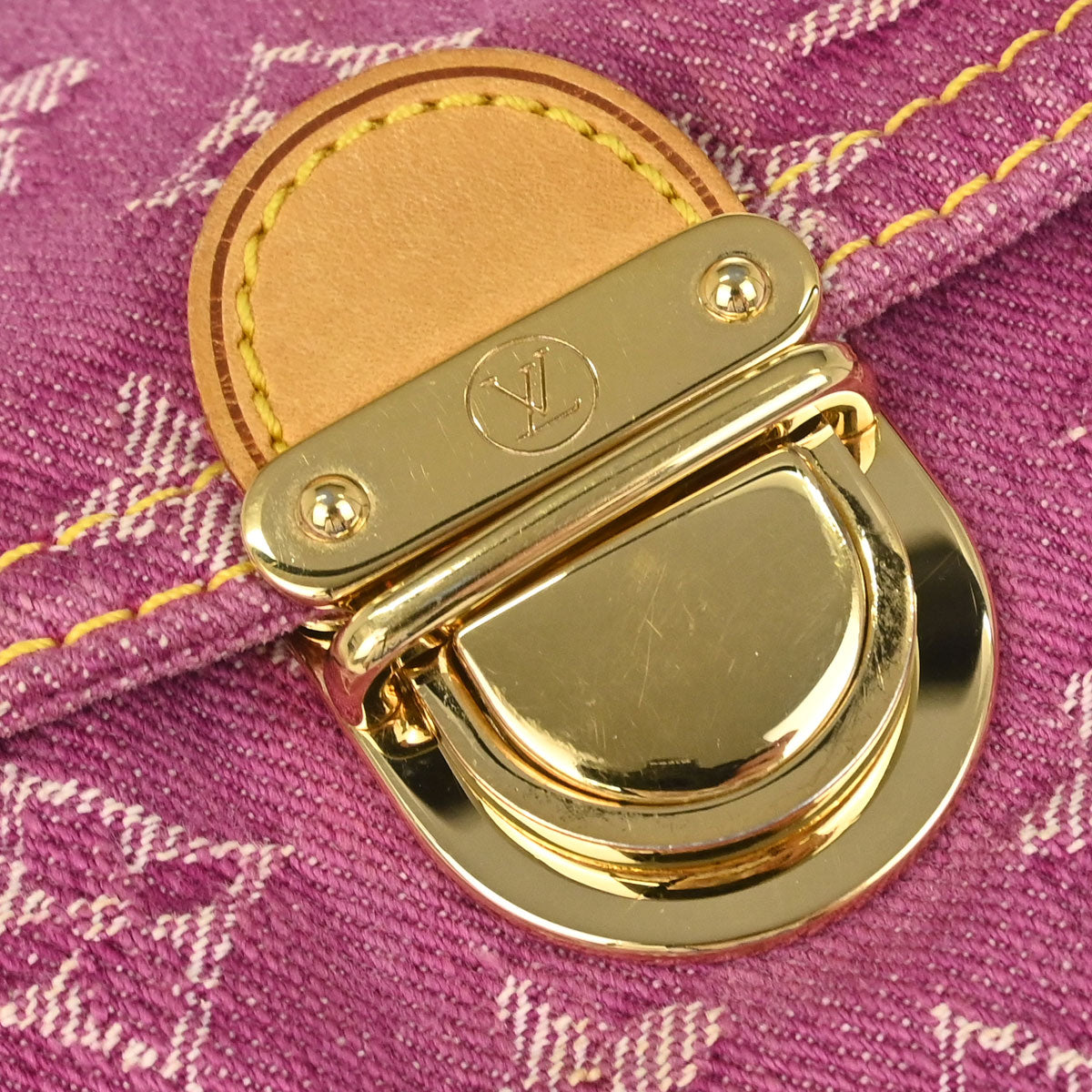 Louis Vuitton 2006 Pink Monogram Denim Mini Pleaty Handbag M95216
