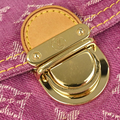 Louis Vuitton 2006 Pink Monogram Denim Mini Pleaty Handbag M95216