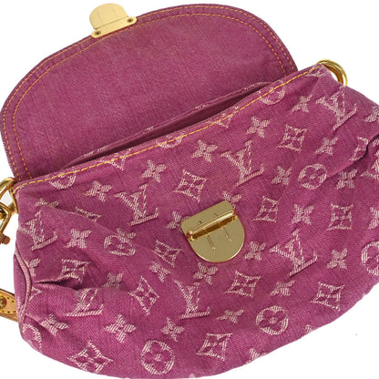 Louis Vuitton 2006 Pink Monogram Denim Mini Pleaty Handbag M95216