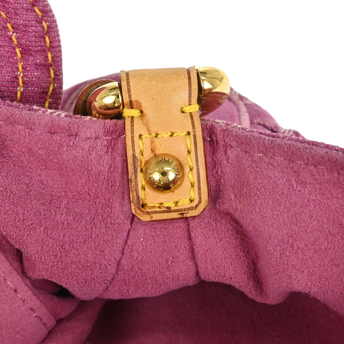 Louis Vuitton 2006 Pink Monogram Denim Mini Pleaty Handbag M95216