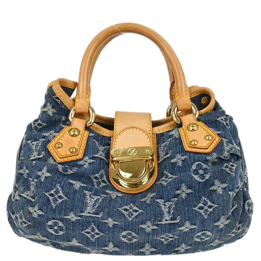 Louis Vuitton 2005 Blue Monogram Denim Pleaty Handbag M95020