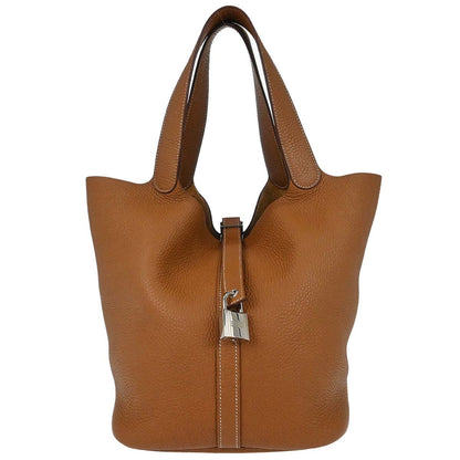 Hermes Gold Taurillon Clemence Picotin Lock 26 GM Handbag