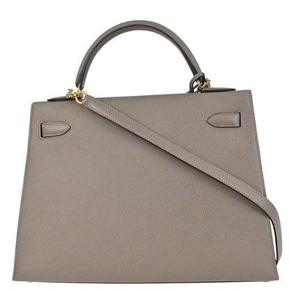 Hermes Gris Asphalte Epsom Kelly 32 Sellier 2way Shoulder Handbag