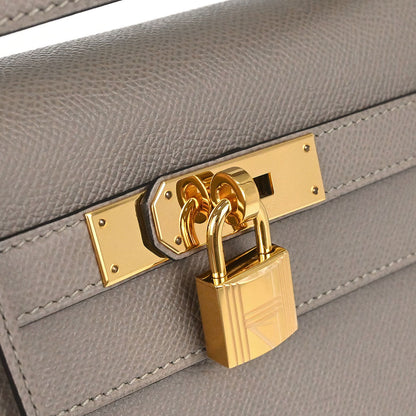 Hermes Gris Asphalte Epsom Kelly 32 Sellier 2way Shoulder Handbag
