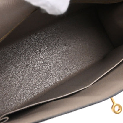 Hermes Gris Asphalte Epsom Kelly 32 Sellier 2way Shoulder Handbag
