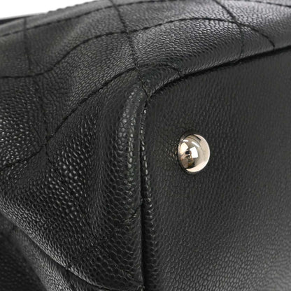 Chanel 2014 Black Caviar Skin On The Road Shopping Fever Tote Bag