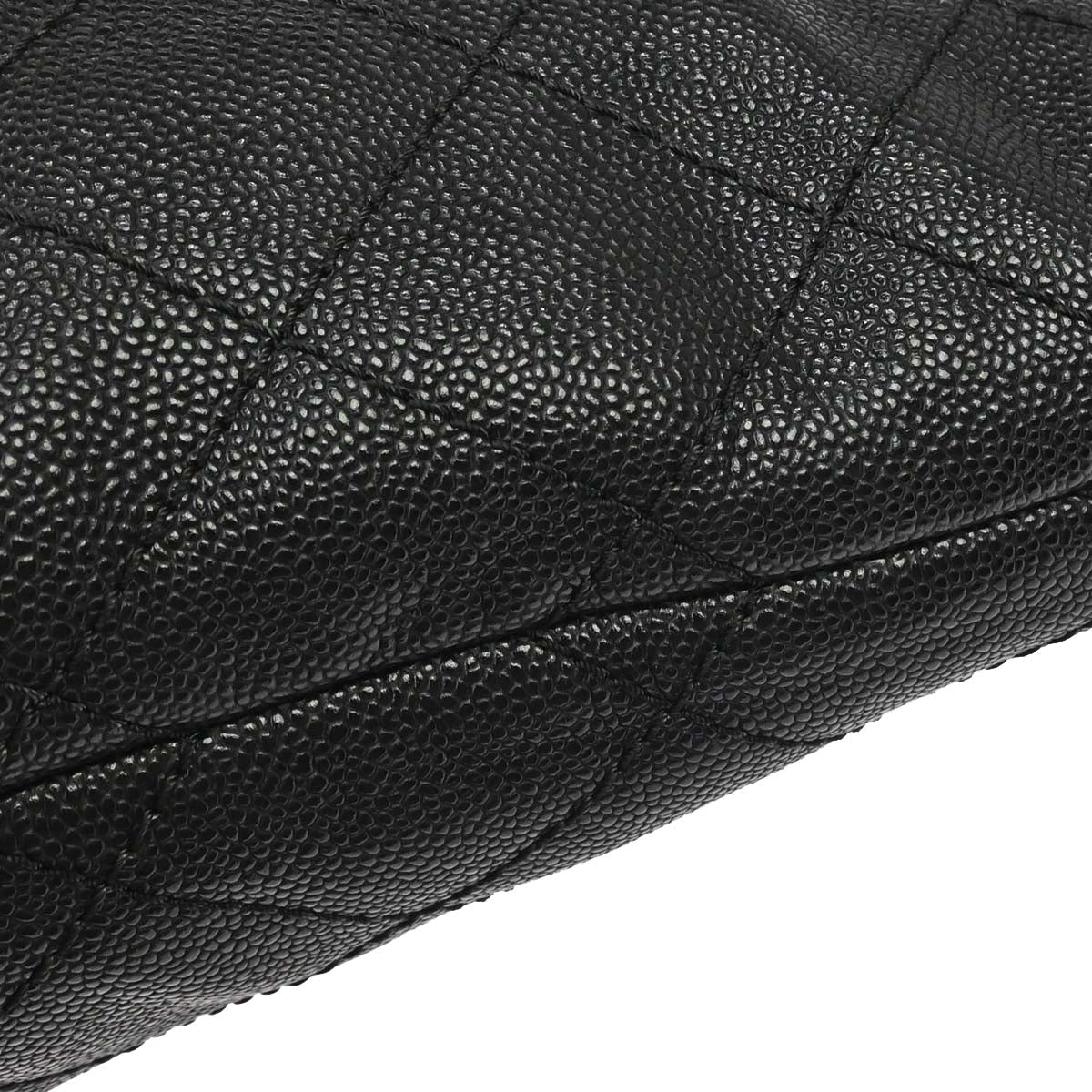 Chanel 2014 Black Caviar Skin On The Road Shopping Fever Tote Bag