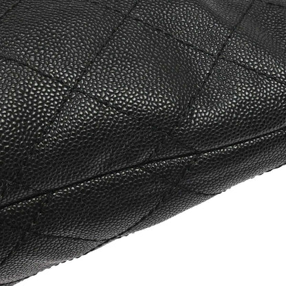 Chanel 2014 Black Caviar Skin On The Road Shopping Fever Tote Bag
