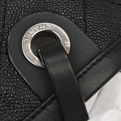 Chanel 2014 Black Caviar Skin On The Road Shopping Fever Tote Bag
