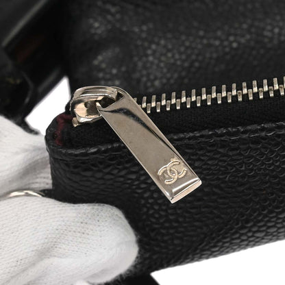 Chanel 2014 Black Caviar Skin On The Road Shopping Fever Tote Bag