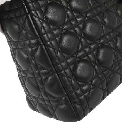 Christian Dior Black Lambskin Lady Dior Cannage 2way Shoulder Handbag