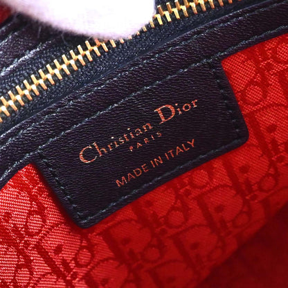 Christian Dior Black Lambskin Lady Dior Cannage 2way Shoulder Handbag