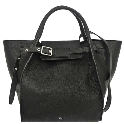 Celine Black Leather Small Big Bag 2way Shoulder Handbag
