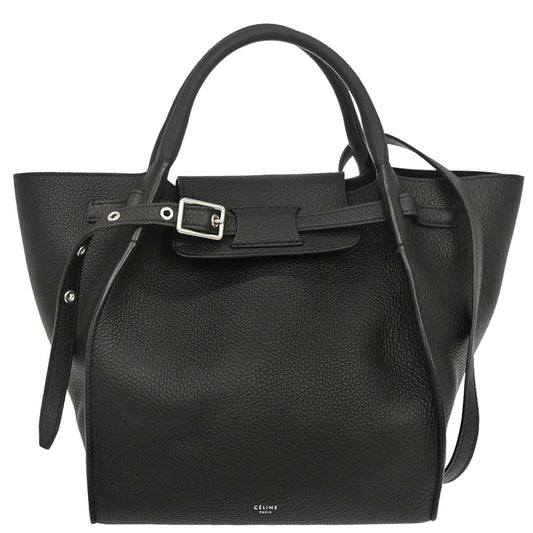 Celine Black Leather Small Big Bag 2way Shoulder Handbag