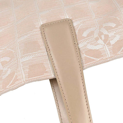 Chanel 2003-2004 Beige Jacquard Nylon Travel Line Tote Handbag