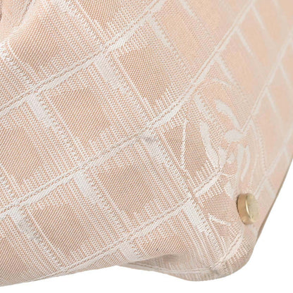 Chanel 2003-2004 Beige Jacquard Nylon Travel Line Tote Handbag