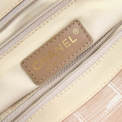 Chanel 2003-2004 Beige Jacquard Nylon Travel Line Tote Handbag
